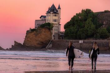 Surfing in Biarritz